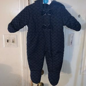 Navy blue hooded snowsuit NWT